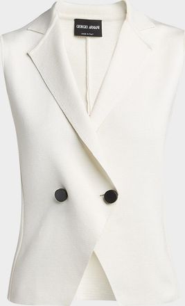 Giorgio Armani Silk Knit Single-Breasted Vest
