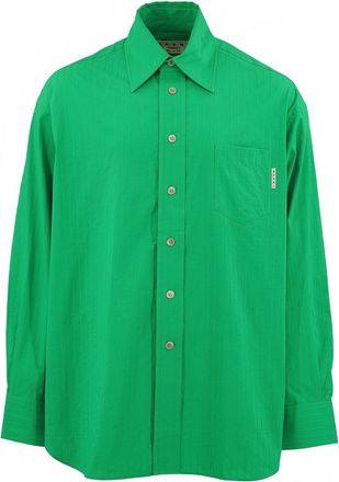 Marni Mens Textured Button Up In Green