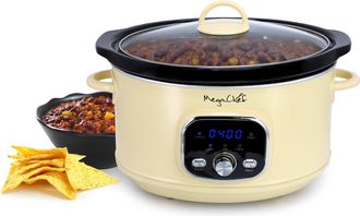 MegaChef 3.7 Quart Electric Slow Cooker in Ivory