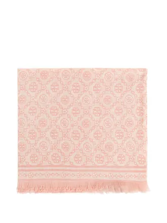 Tory Burch Sciarpa Tory Burch in lana e seta con monogramma