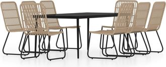 vidaXL Juego De Comedor Para Jard&iacute;n 9 Piezas Color Roble Vidaxl