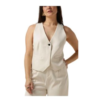 Copenhagen Muse Jassen, Dames, Beige, L, Cr&egrave;me Tailored Waistcoat voor Vrouwen