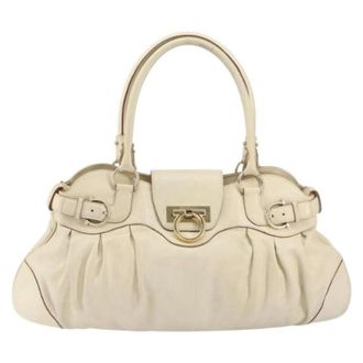 Ferragamo Pre-owned Handbags, female, White, Size: ONE SIZE Pre-owned Leather Handbag