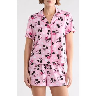 Disney x Disney Minnie Mouse Short Pajamas in Pink Print at Nordstrom Rack, Size X-Large