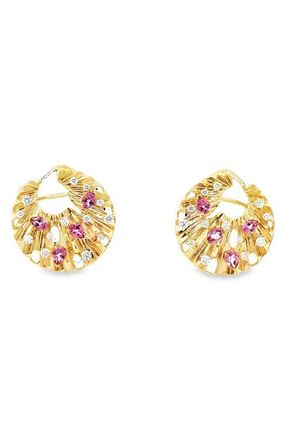 Hueb Bahia 18K Gold Diamond & Pink Garnet Earrings in Pink/Yellow Gold at Nordstrom