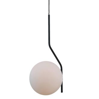 Netlighting Modern Hanging Pendant Satin Black 1 Light with White Shade E27