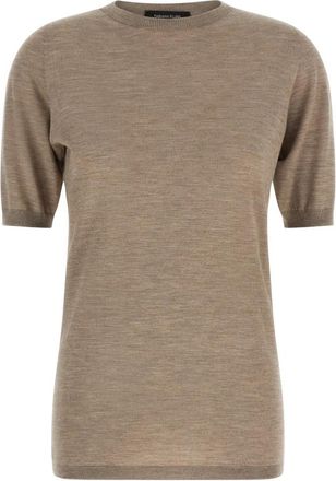 Fabiana Filippi Truien - Dames - Ronde hals truien - Beige - M - Truien & Vesten