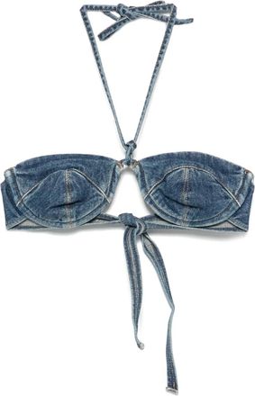 MVP Wardrobe Top corto denim - Blu