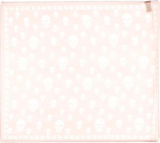 Alexander McQueen Skull Scarf 104 x 120 - Heren - Accessoires - Roze - Maat: ONE Size Zijde