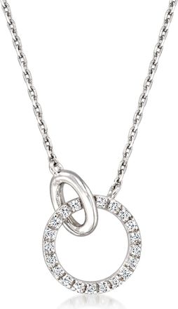 RS Pure by Ross-Simons Diamond Interlocking-Circle Necklace in Sterling Silver