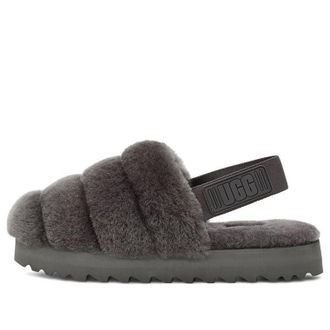 UGG (WMNS) UGG Super Fluff Slipper Charcoal 1121751-CHRC