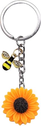 Generic Keychain For Women - Sunflower Keychain | Sunflower And Bee Key chain | Sunflowers Keyring For Unisex Inspirational Sunflowers Keyring Handbag Charm C