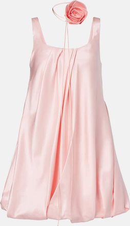 LEO LIN Suki cotton and silk satin minidress