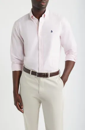 Nordstrom Sailboat Emblem Cotton Button-Down Oxford Shirt in Pink - White at Nordstrom, Size Xx-Large