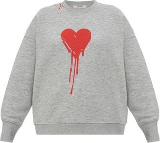 Zadig&Voltaire Hoodies & sweatvesten, Dames, Grijs, M, Katoen, Oscar Sweatshirt