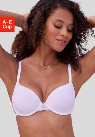 Vivance Schalen-BH VIVANCE, Damen, Gr. 70, Cup B, weiss (wei&szlig;), Spitze, Obermaterial: 85% Polyamid, 15% Elasthan, BHs Schalen-BH, mit B&uuml;gel und nahtlos vorgef