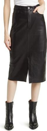 Frame Denim Leather Midi Skirt in Black at Nordstrom Rack, Size 29