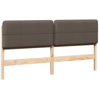 vidaXL Upholstered Headboard Brown and Taupe 180 cm Solid Pine Wood vidaXL
