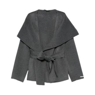 Marella Jassen, Dames, Grijs, S, Wol, Pulicino Cape Jas