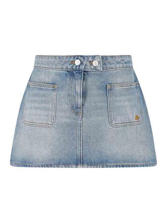 Courr&egrave;ges Denim mini skirt