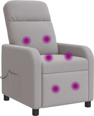 vidaXL Silla De Masajes Reclinable Gris Claro Boucl&eacute; Vidaxl