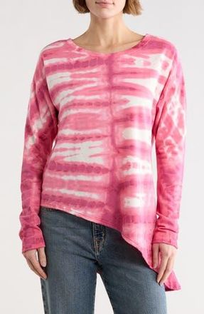 Go Couture Tie Dye Asymmetrical High-Low Hem Sweater in Brandied Melon at Nordstrom Rack, Size X-Large