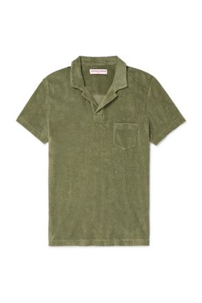 Orlebar Brown Camp-Collar Organic Cotton-Terry Polo Shirt