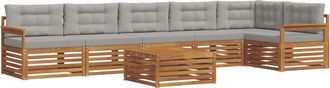 vidaXL Conjunto De Sof&aacute;s De Exterior 7 Uds. Gris Natural Y Claro Vidaxl