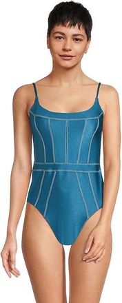 BECCA by Rebecca Virtue Color Sheen Makenna Corest One Piece Womens Swimsuits One Piece Lagoon : LG, Nylon/Satin/Spandex