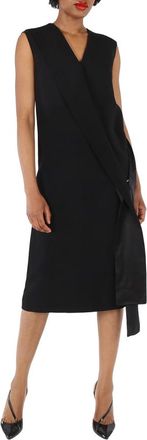 Burberry Ladies Black Sash-Detail Midi Dress, Brand Size 2 (US Size 0)
