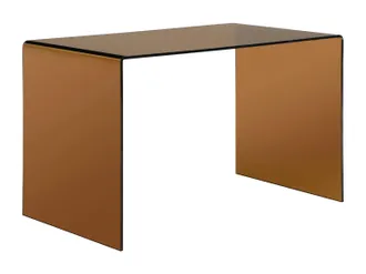 Vente-Unique Scrivania In Vetro Temperato Marrone - Elstron