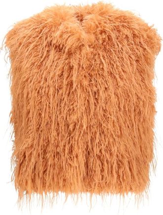 Forte_Forte Eco Mongolia Faux Fur Vest - Dames - Jassen - Oranje - Maat: M