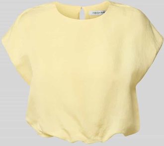 Forever New Cropped T-Shirt aus Leinen-Viskose-Mix Modell Georgina in Hellgelb, Gr&ouml;&szlig;e 32