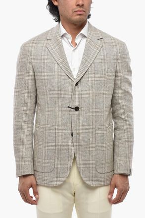 Corneliani CIRCLE Blazer Sfoderato in Misto Lana District Check Corneliani