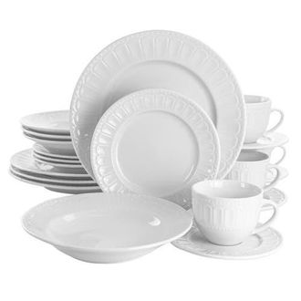 Elama Charlotte 20 Piece Porcelain Dinnerware Set in White at Nordstrom