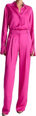 A.L.C. Fynn Pant In Fluid Viscose In Disco Pink