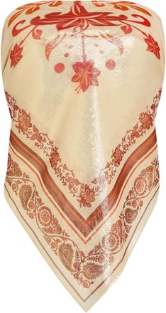 Retrofête Top Noelle con stampa bandana - Toni neutri