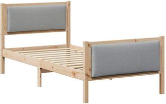 vidaXL Bed Frame with Headboard Light Grey 100 x 200 cm Fabric vidaXL