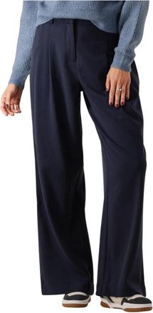 Moss Copenhagen Hoge Taille Wijde Pijp Broek - Dames - Wijde Broeken - Blauw - XL - Broeken