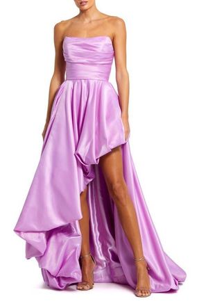 Mac Duggal Asymmetrical High Low Strapless Ruched Gown in Orchid at Nordstrom, Size 12
