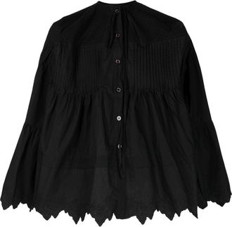 Natasha Zinko front tie-fastening detail blouse - women - Cotton - M - Black