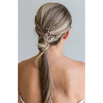 Brides & Hairpins Sabra Freshwater Pearl & Crystal Hair Pin in Gold at Nordstrom