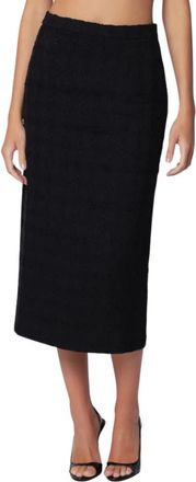 Alessandra Rich Check Tweed Boucl&eacute; Rok - Dames - Kokerrokken - Zwart - S - Tweed - Rokken