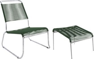 Schubiger M&ouml;bel Spaghetti-Kufen-Lounger-Hochlehner + Hocker S&auml;ntis