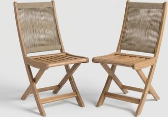 Decorspace Set De 2 Sillas Plegables De Madera Para Exterior Danubio - Beige