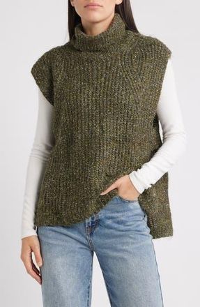 Wit & Wisdom Turtleneck High Low Sweater Vest in Heather Grape Leaf at Nordstrom Rack, Size Medium
