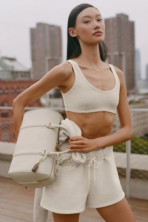 Alo Daily Voyage Bag in Bone Leather Beige