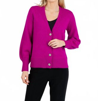 Joseph Ribkoff Jewel Button Cardigan In Cosmos