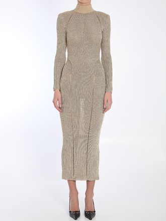 Self Portrait Gold Knit Maxi Dress