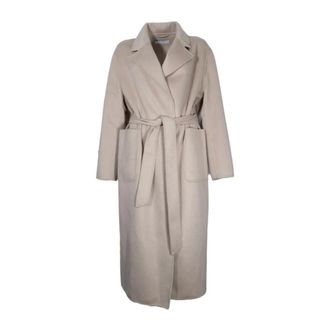 Kaos Elegant Ivory Wool Blend Coat